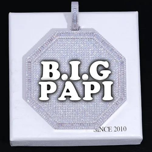 CUSTOM LETTER NECKLACE 3D BIG OCTAGON sold by The GUU Shop