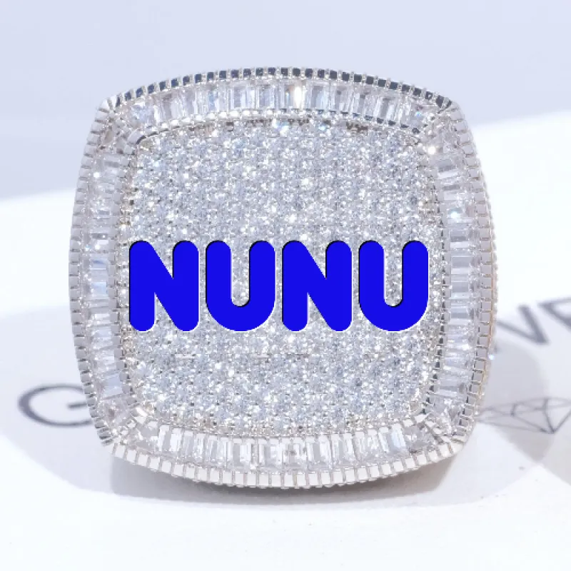 CUSTOM LETTER 3D ICED RING sold by The GUU Shop