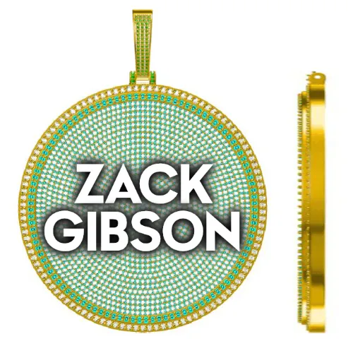 CUSTOM LETTER NECKLACE 3D BIG DISC sold by The GUU Shop