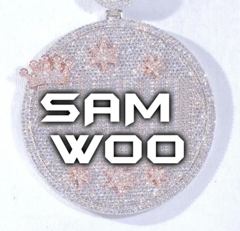 CUSTOM LETTER NECKLACE 3D BIG CROWN DISC sold by The GUU Shop