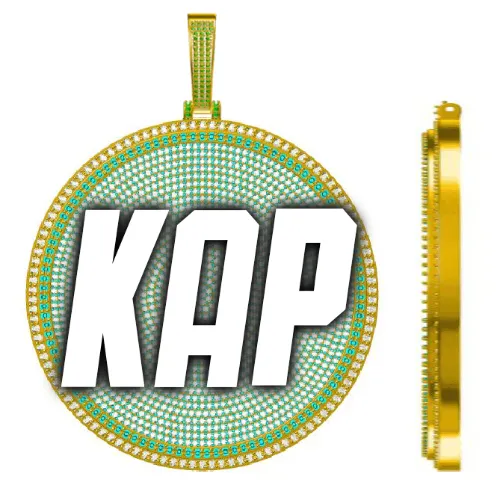 CUSTOM LETTER NECKLACE 3D BIG DISC sold by The GUU Shop