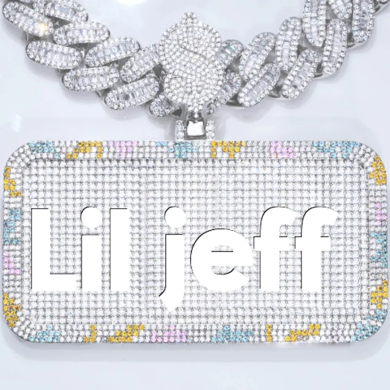 CUSTOM LETTER NECKLACE 3D COLORFUL SQUARE sold by The GUU Shop