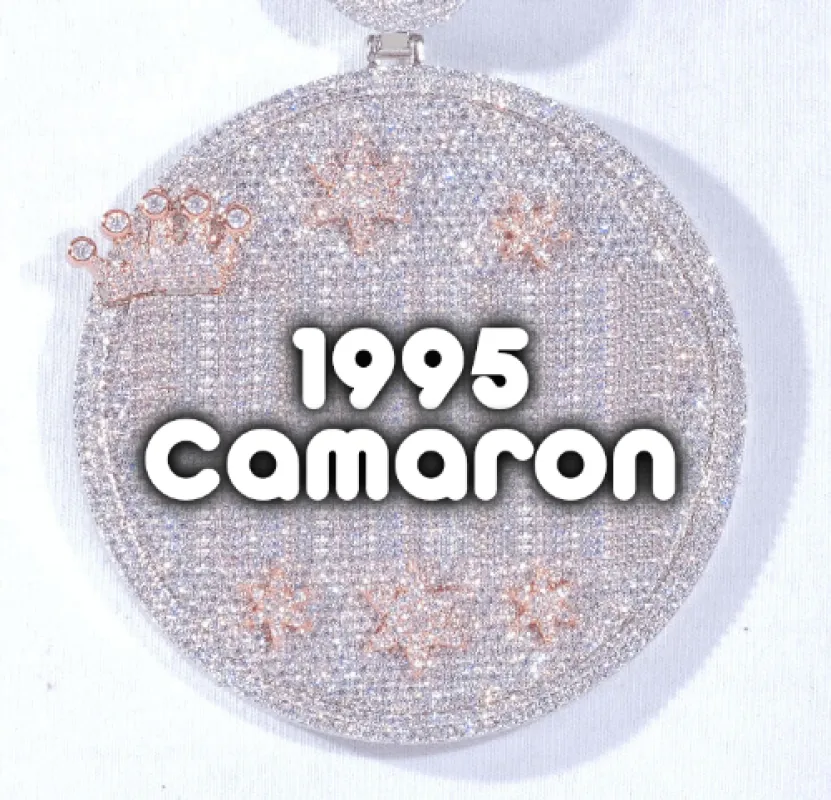 CUSTOM LETTER NECKLACE 3D BIG CROWN DISC made by The GUU Shop