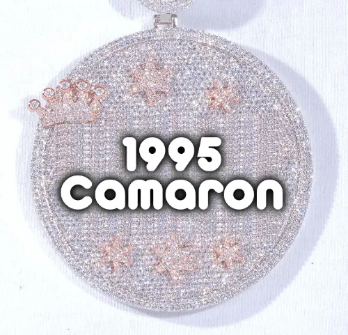 CUSTOM LETTER NECKLACE 3D BIG CROWN DISC sold by The GUU Shop