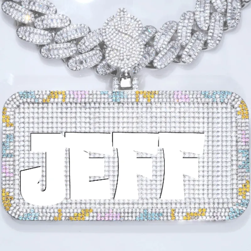 CUSTOM LETTER NECKLACE 3D COLORFUL SQUARE sold by The GUU Shop