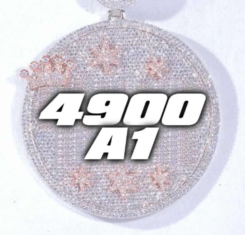 CUSTOM LETTER NECKLACE 3D BIG CROWN DISC sold by The GUU Shop