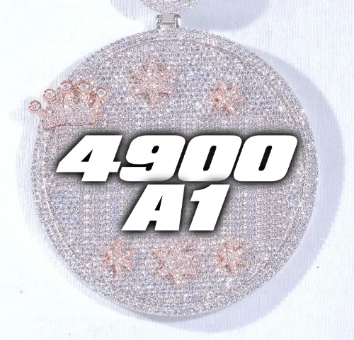 CUSTOM LETTER NECKLACE 3D BIG CROWN DISC sold by The GUU Shop