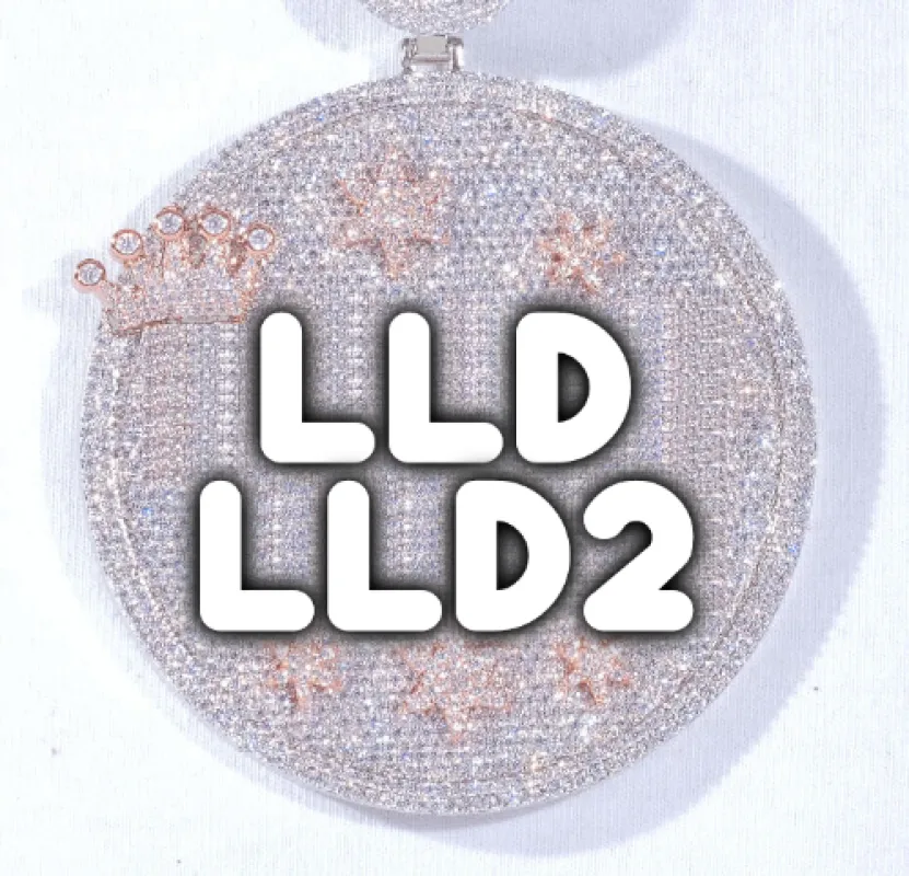 CUSTOM LETTER NECKLACE 3D BIG CROWN DISC sold by The GUU Shop