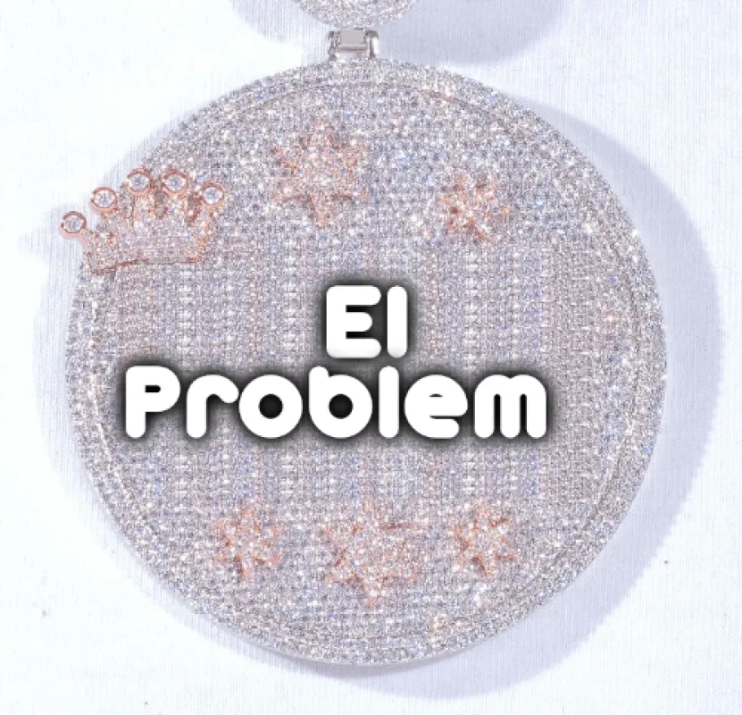 CUSTOM LETTER NECKLACE 3D BIG CROWN DISC sold by The GUU Shop