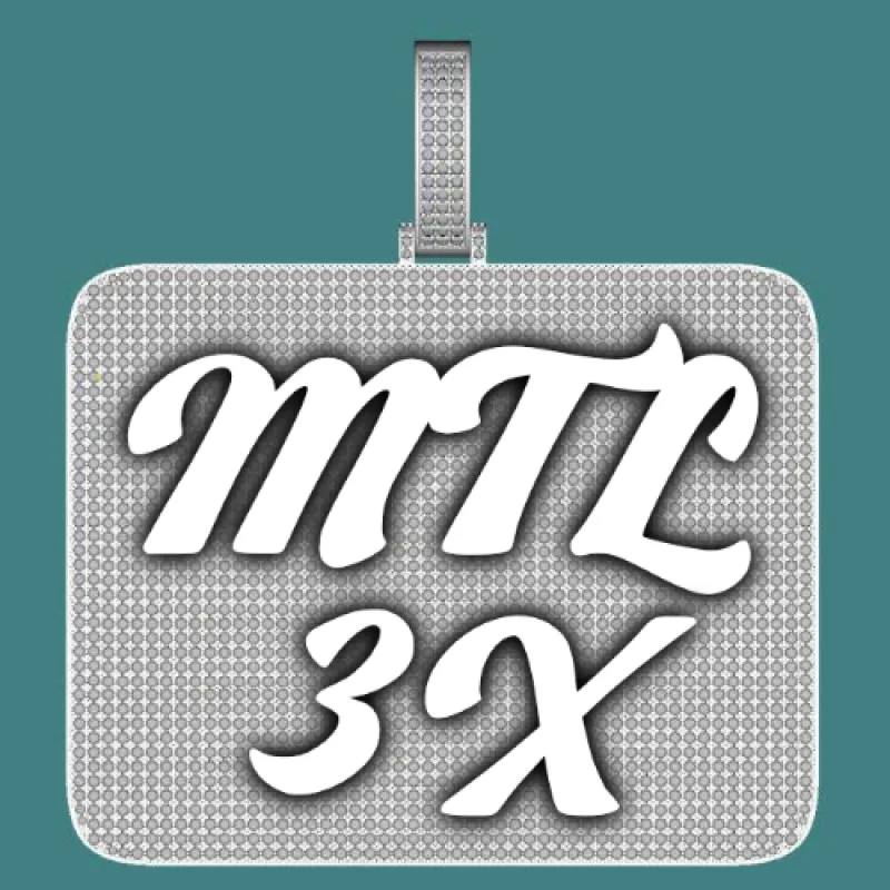 CUSTOM LETTER NECKLACE 3D BIG SQUARE sold by The GUU Shop