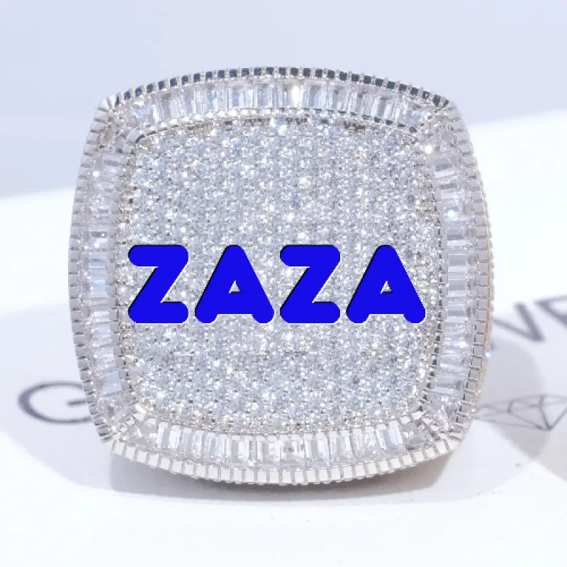 CUSTOM LETTER 3D ICED RING sold by The GUU Shop