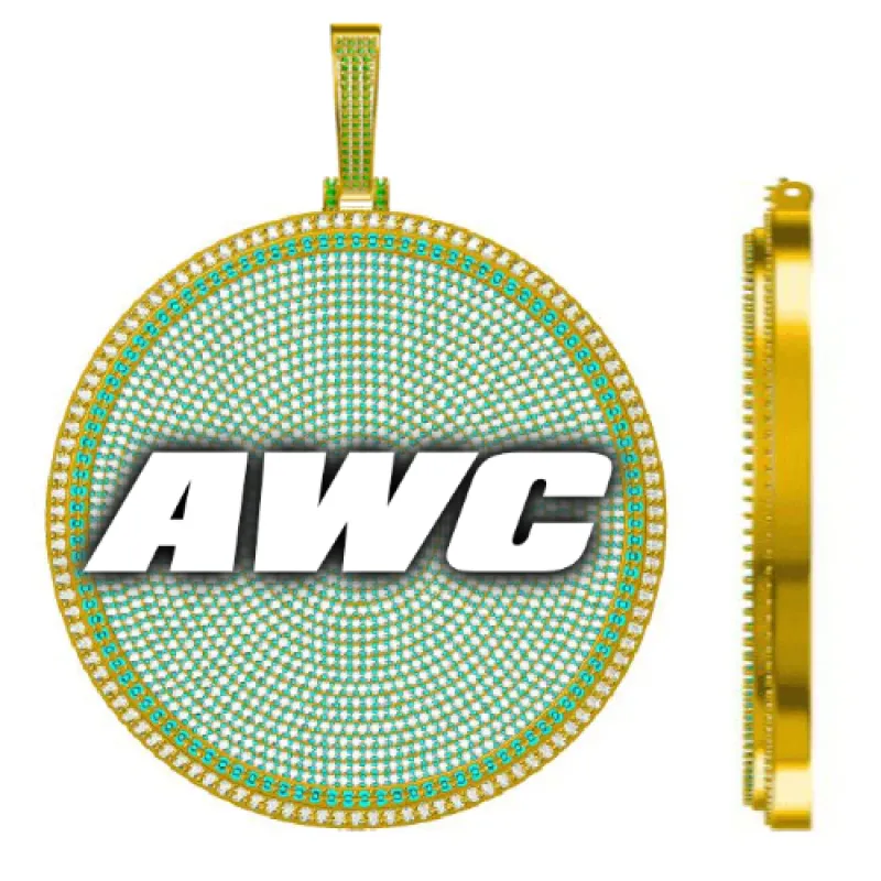 CUSTOM LETTER NECKLACE 3D BIG DISC sold by The GUU Shop