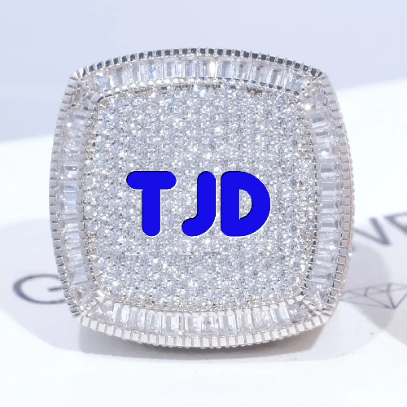 CUSTOM LETTER 3D ICED RING sold by The GUU Shop