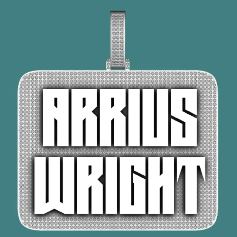 CUSTOM LETTER NECKLACE 3D BIG SQUARE sold by The GUU Shop