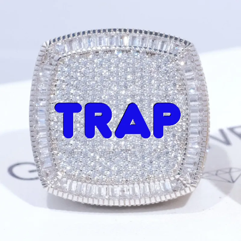 CUSTOM LETTER 3D ICED RING sold by The GUU Shop