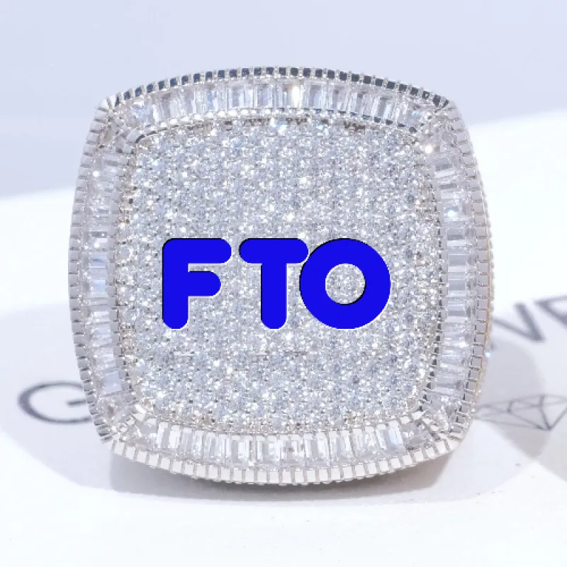 CUSTOM LETTER 3D ICED RING sold by The GUU Shop