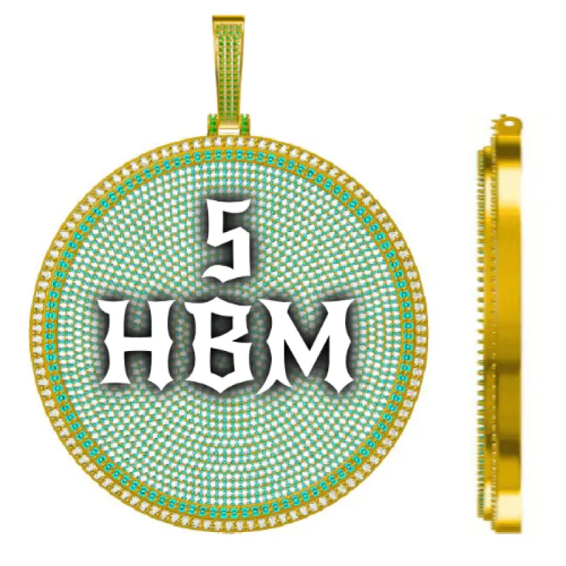 CUSTOM LETTER NECKLACE 3D BIG DISC sold by The GUU Shop