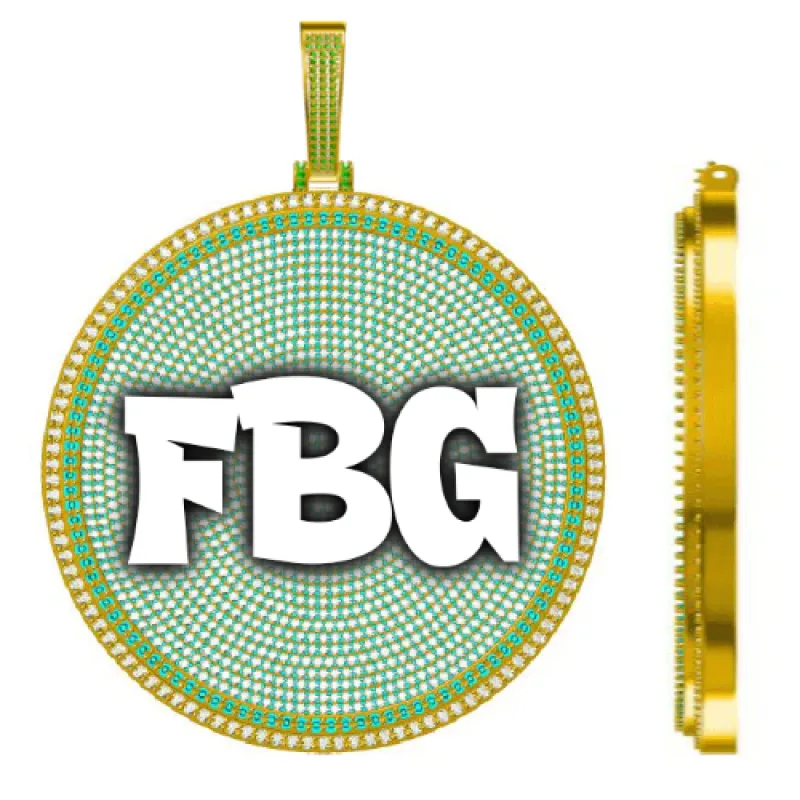 CUSTOM LETTER NECKLACE 3D BIG DISC sold by The GUU Shop