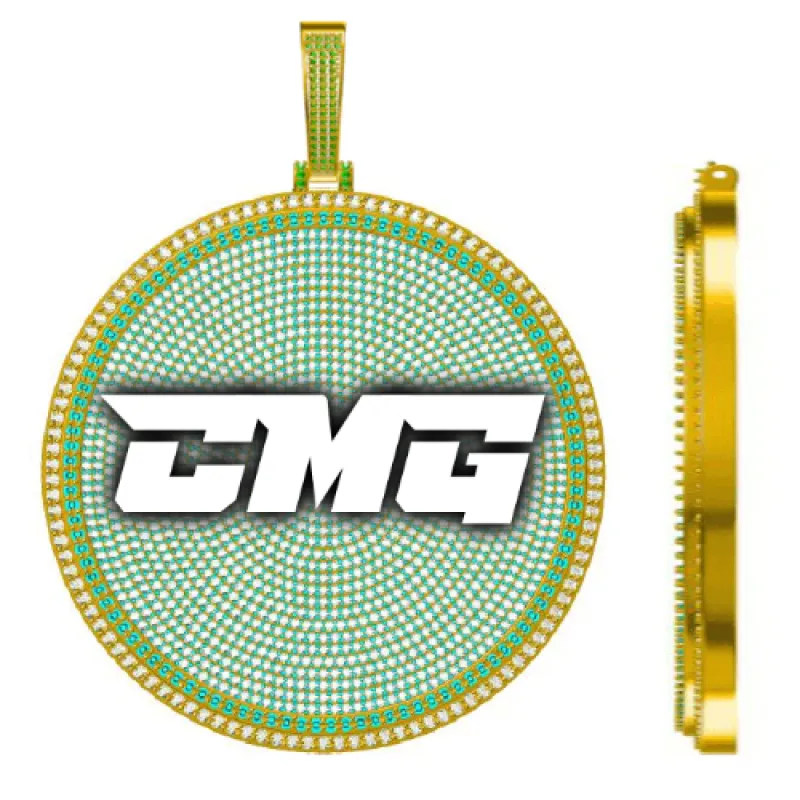 CUSTOM LETTER NECKLACE 3D BIG DISC sold by The GUU Shop