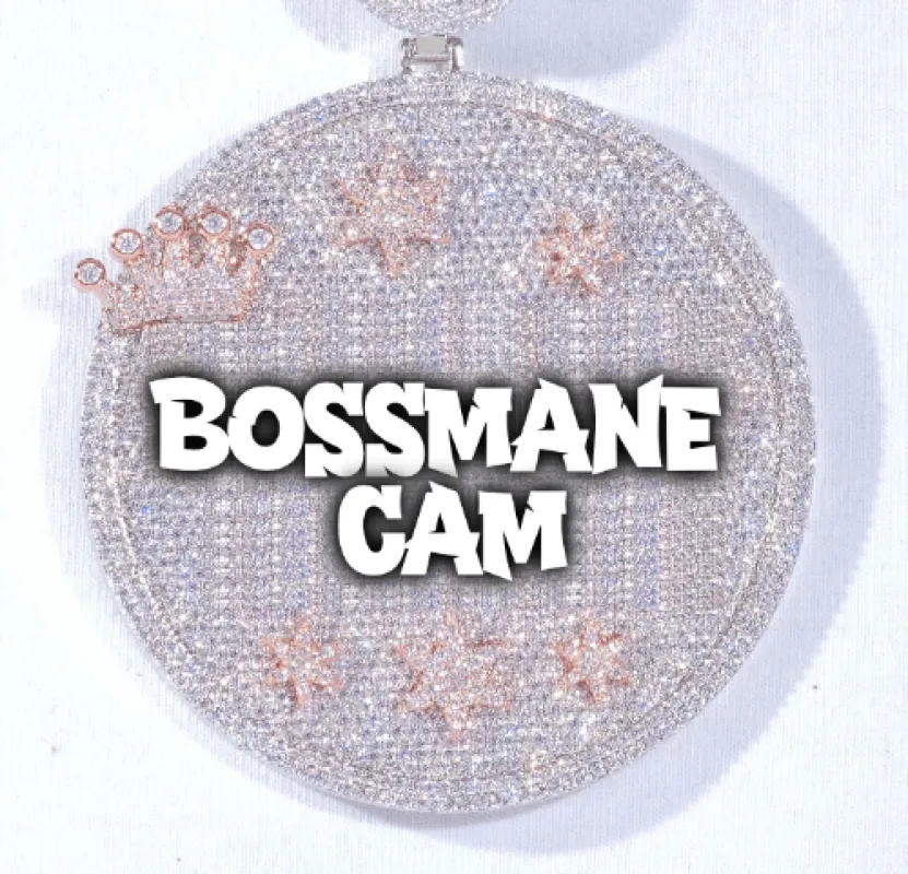 CUSTOM LETTER NECKLACE 3D BIG CROWN DISC sold by The GUU Shop