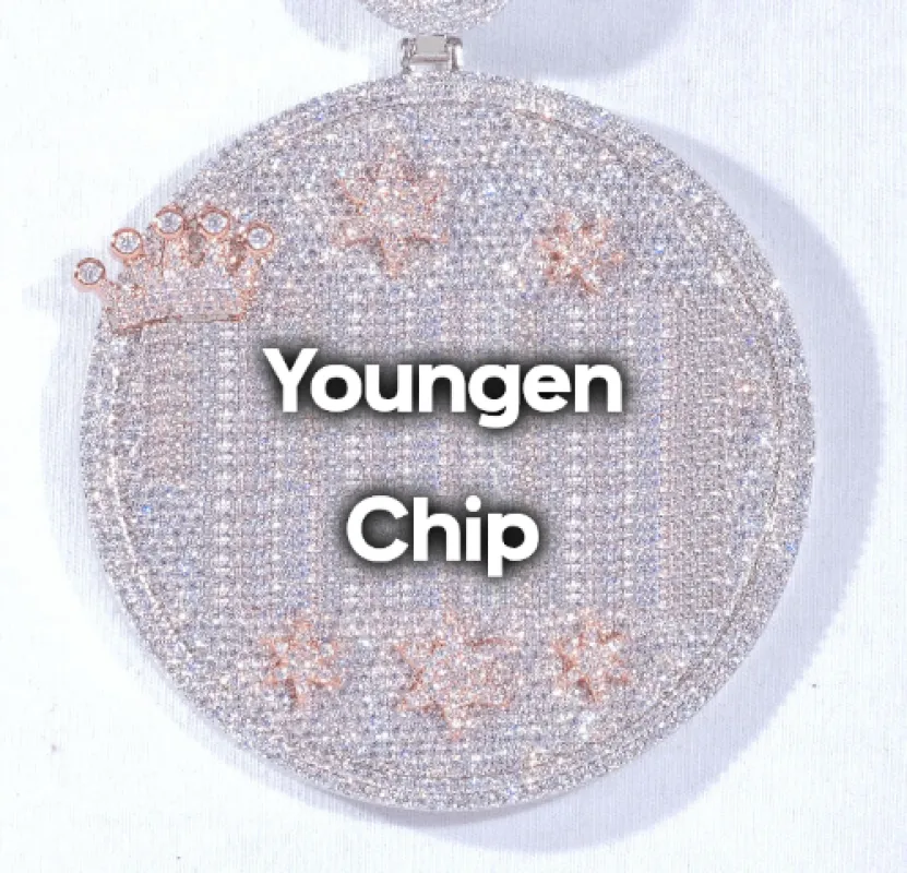 CUSTOM LETTER NECKLACE 3D BIG CROWN DISC sold by The GUU Shop