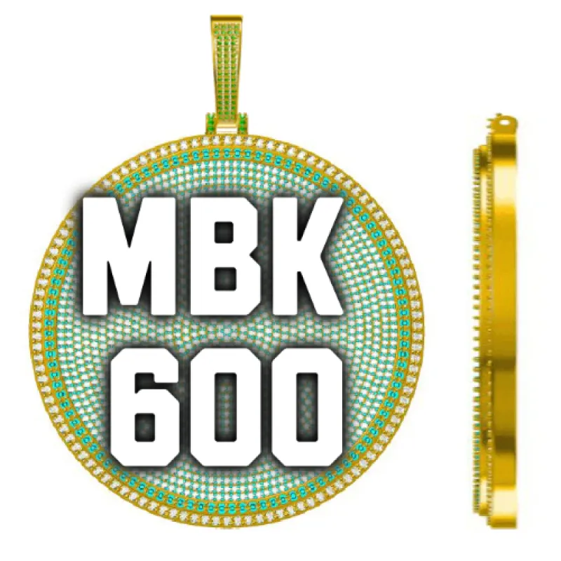 CUSTOM LETTER NECKLACE 3D BIG DISC sold by The GUU Shop