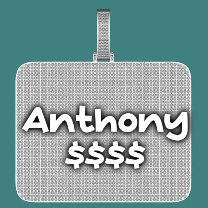 CUSTOM LETTER NECKLACE 3D BIG SQUARE sold by The GUU Shop