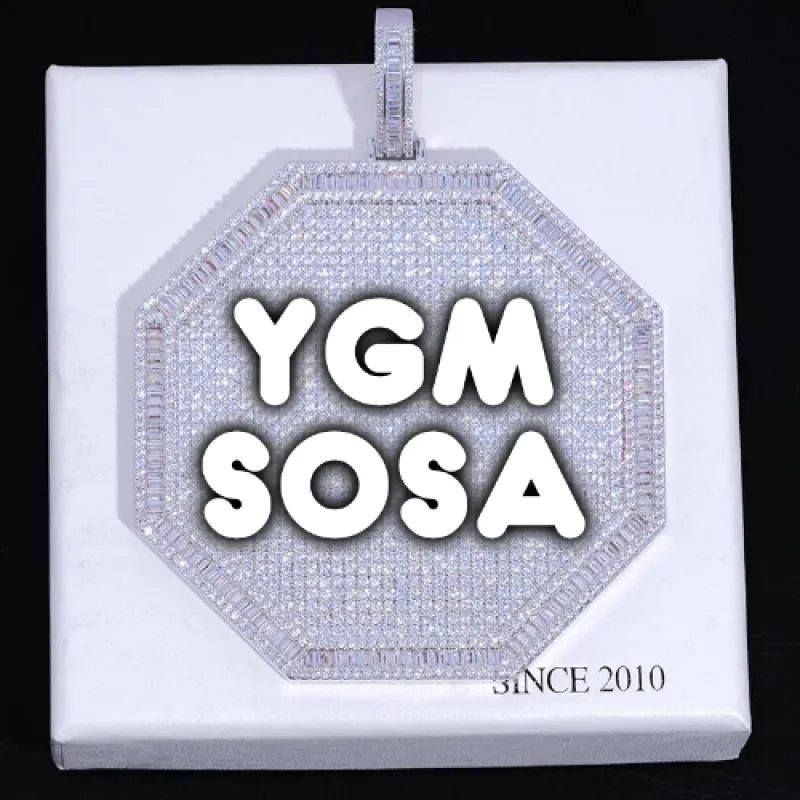 CUSTOM LETTER NECKLACE 3D BIG OCTAGON sold by The GUU Shop