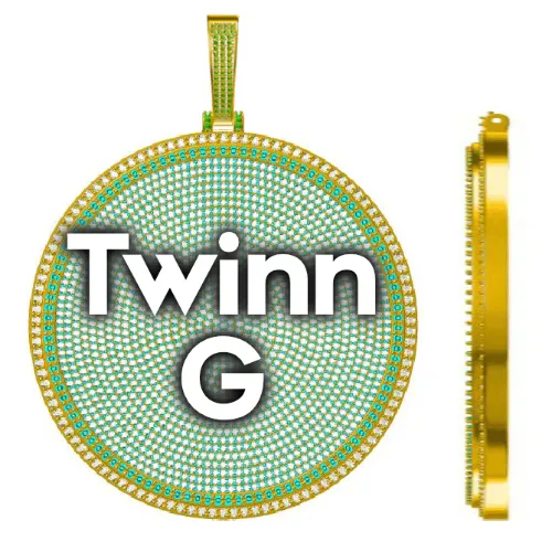 CUSTOM LETTER NECKLACE 3D BIG DISC sold by The GUU Shop