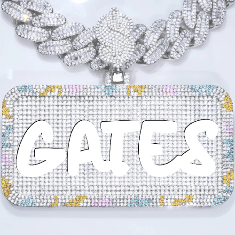 CUSTOM LETTER NECKLACE 3D COLORFUL SQUARE sold by The GUU Shop