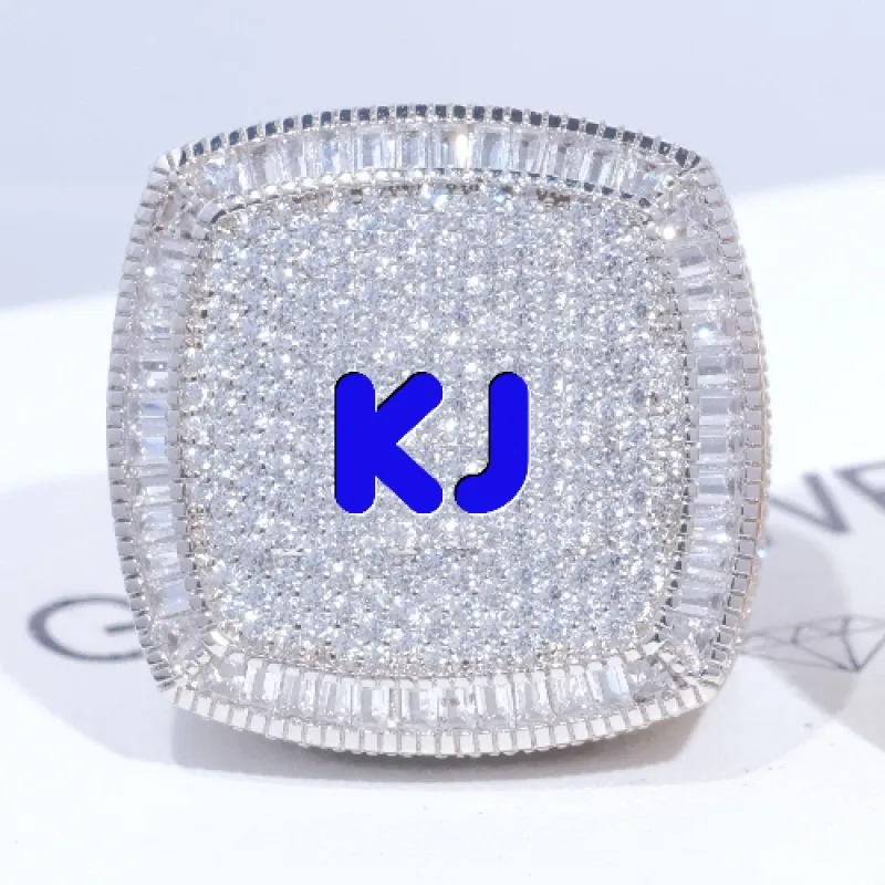 CUSTOM LETTER 3D ICED RING sold by The GUU Shop