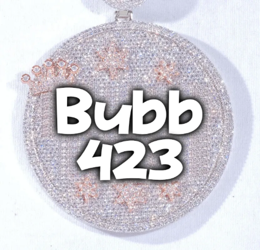 CUSTOM LETTER NECKLACE 3D BIG CROWN DISC sold by The GUU Shop