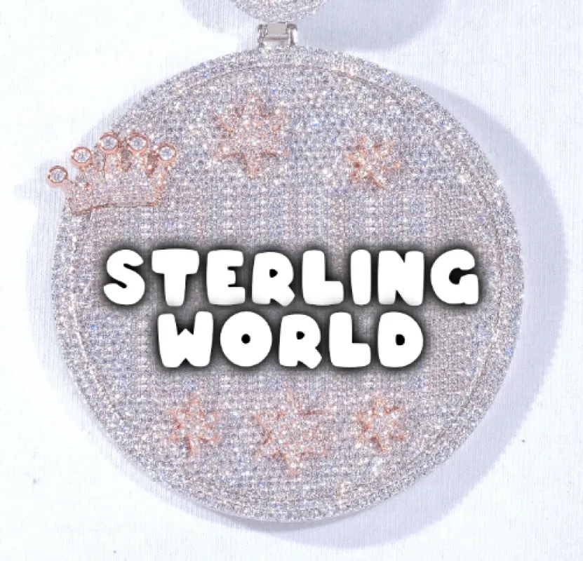 CUSTOM LETTER NECKLACE 3D BIG CROWN DISC sold by The GUU Shop