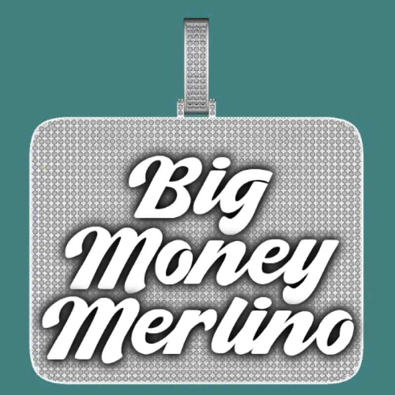 CUSTOM LETTER NECKLACE 3D BIG SQUARE sold by The GUU Shop