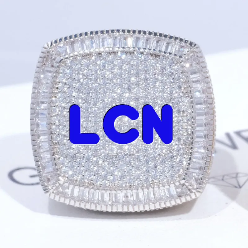 CUSTOM LETTER 3D ICED RING sold by The GUU Shop