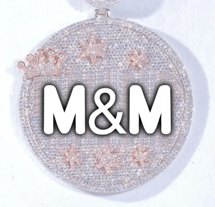 CUSTOM LETTER NECKLACE 3D BIG CROWN DISC sold by The GUU Shop