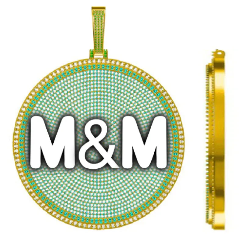 CUSTOM LETTER NECKLACE 3D BIG DISC sold by The GUU Shop