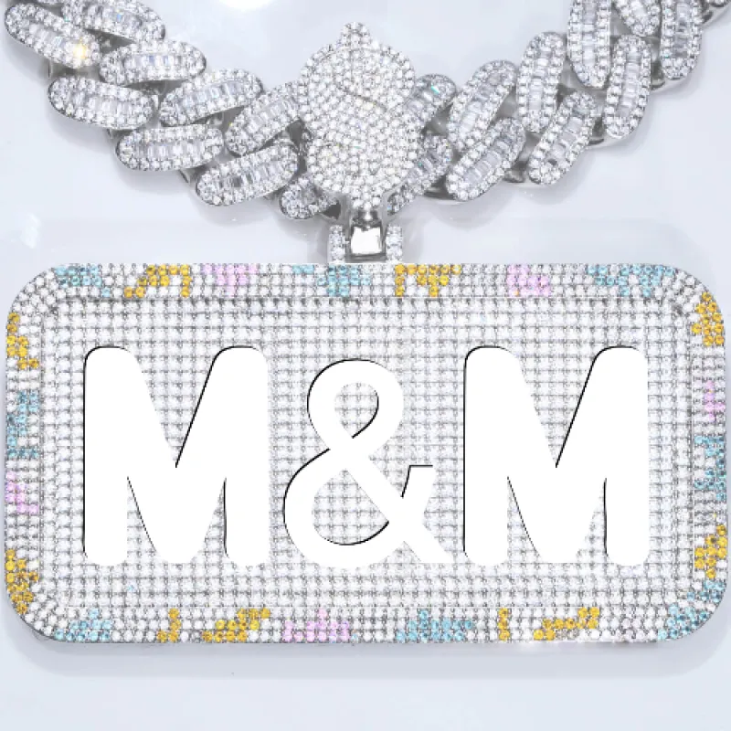 CUSTOM LETTER NECKLACE 3D COLORFUL SQUARE sold by The GUU Shop