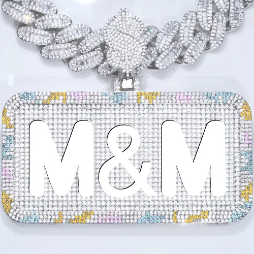 CUSTOM LETTER NECKLACE 3D COLORFUL SQUARE sold by The GUU Shop