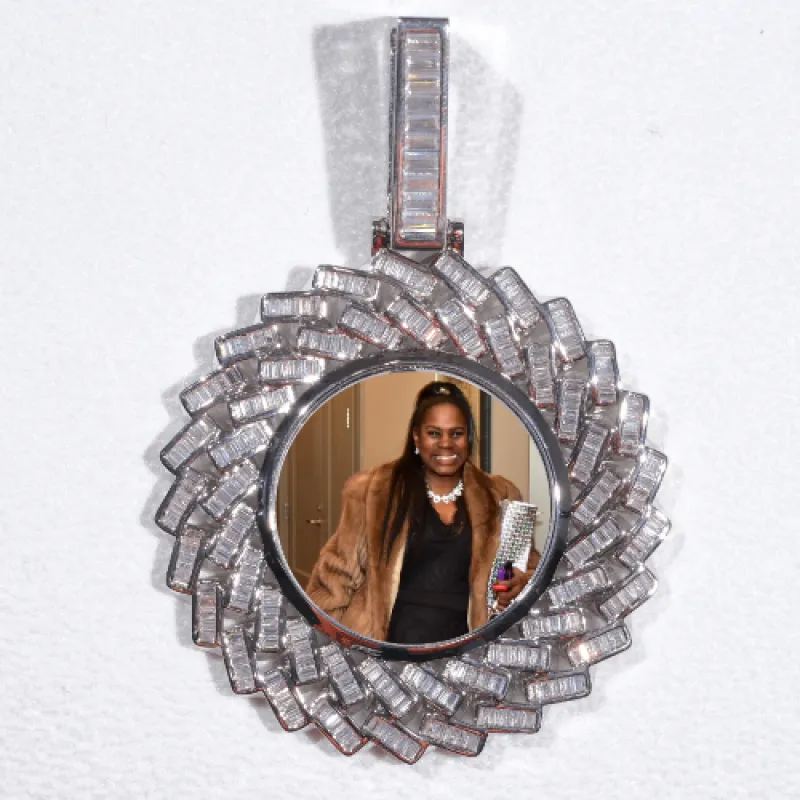 Large 3D Baguette Custom Picture Pendant sold by The GUU Shop