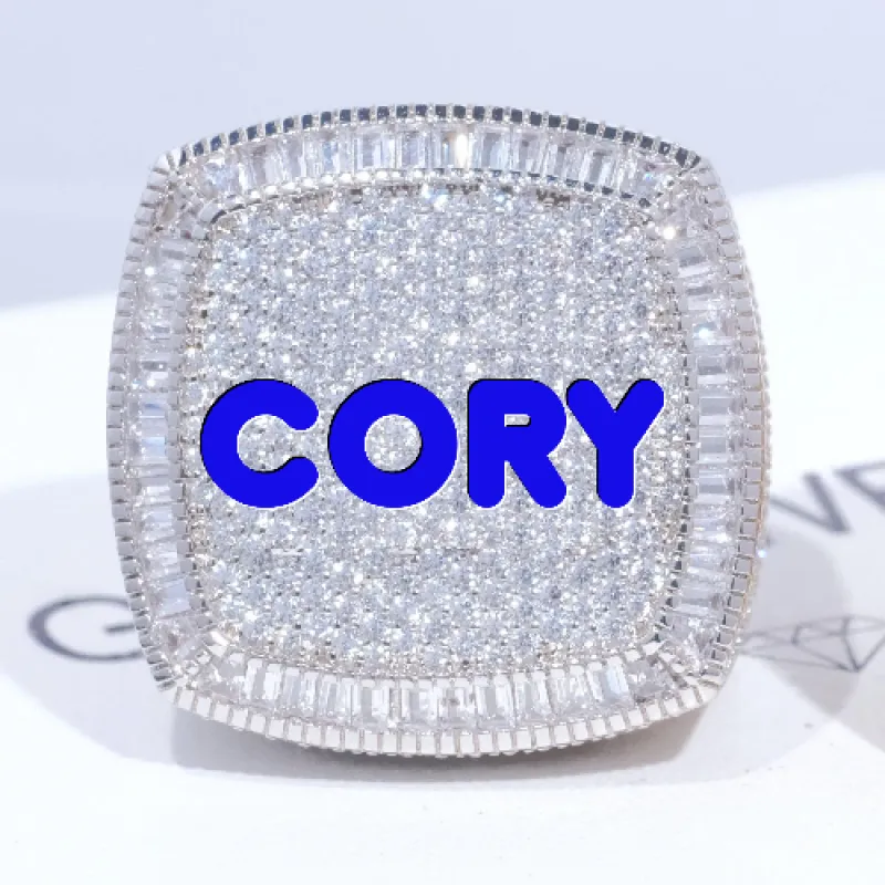 CUSTOM LETTER 3D ICED RING sold by The GUU Shop