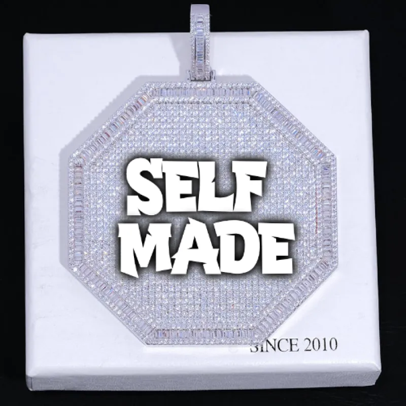 CUSTOM LETTER NECKLACE 3D BIG OCTAGON sold by The GUU Shop