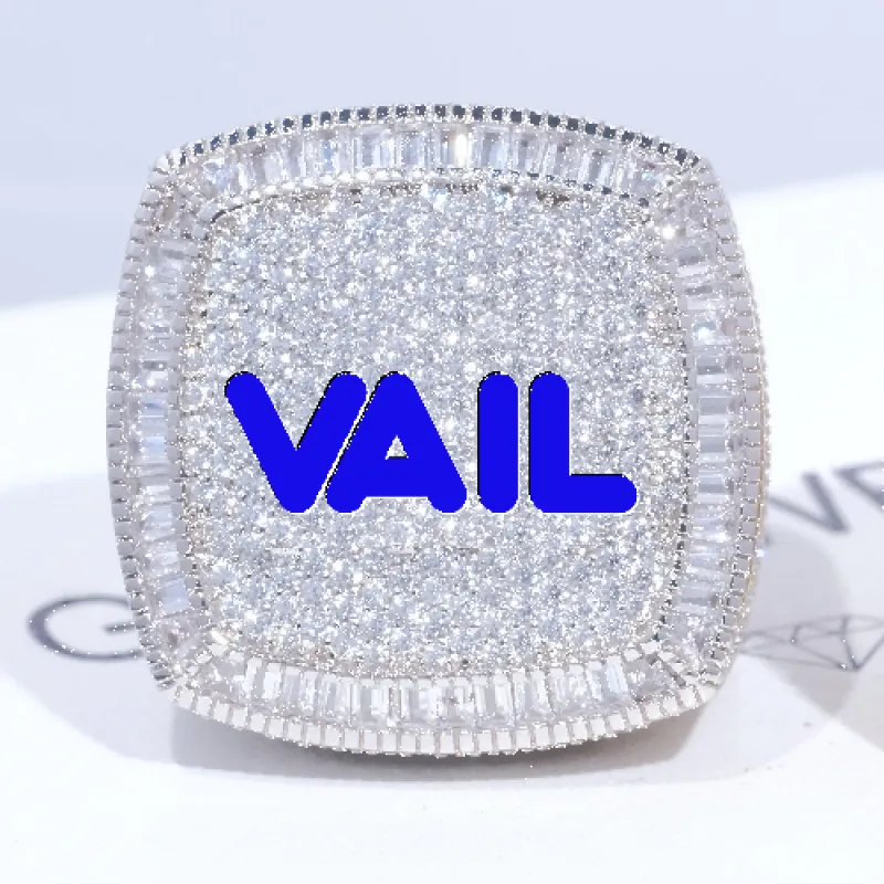 CUSTOM LETTER 3D ICED RING sold by The GUU Shop