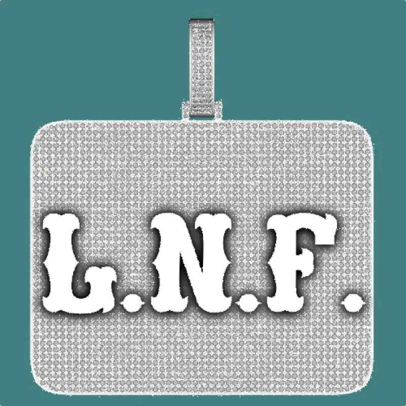 CUSTOM LETTER NECKLACE 3D BIG SQUARE sold by The GUU Shop