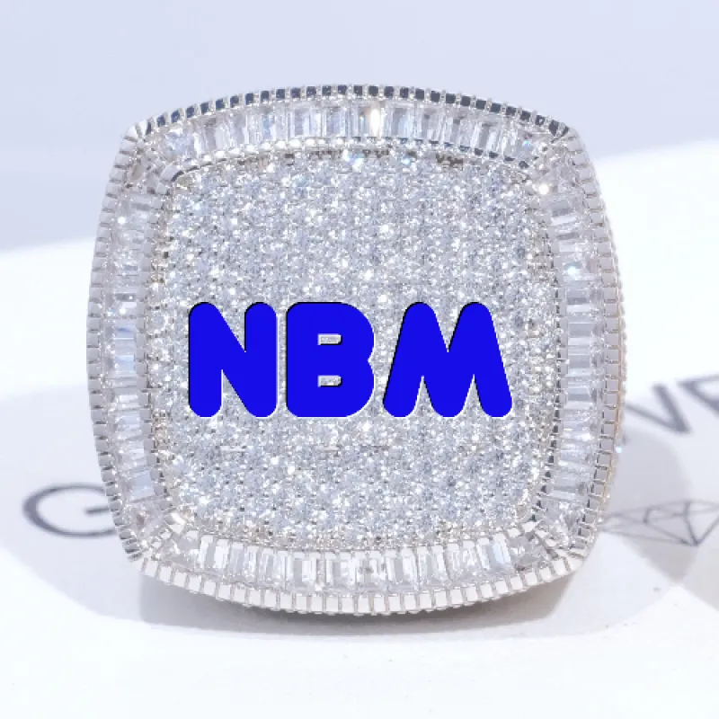 CUSTOM LETTER 3D ICED RING sold by The GUU Shop