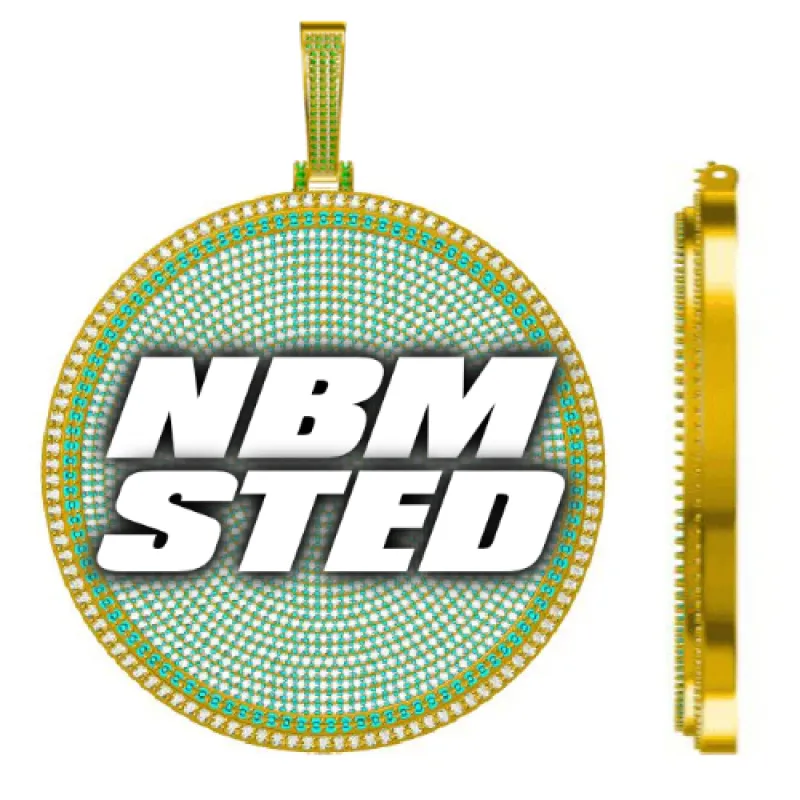 CUSTOM LETTER NECKLACE 3D BIG DISC sold by The GUU Shop