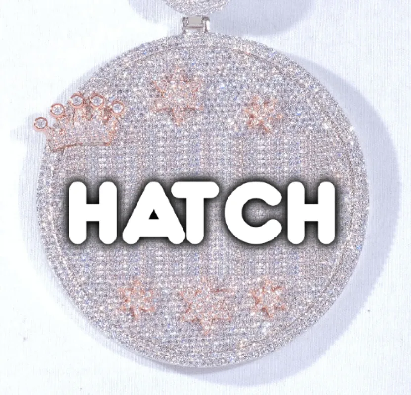 CUSTOM LETTER NECKLACE 3D BIG CROWN DISC sold by The GUU Shop