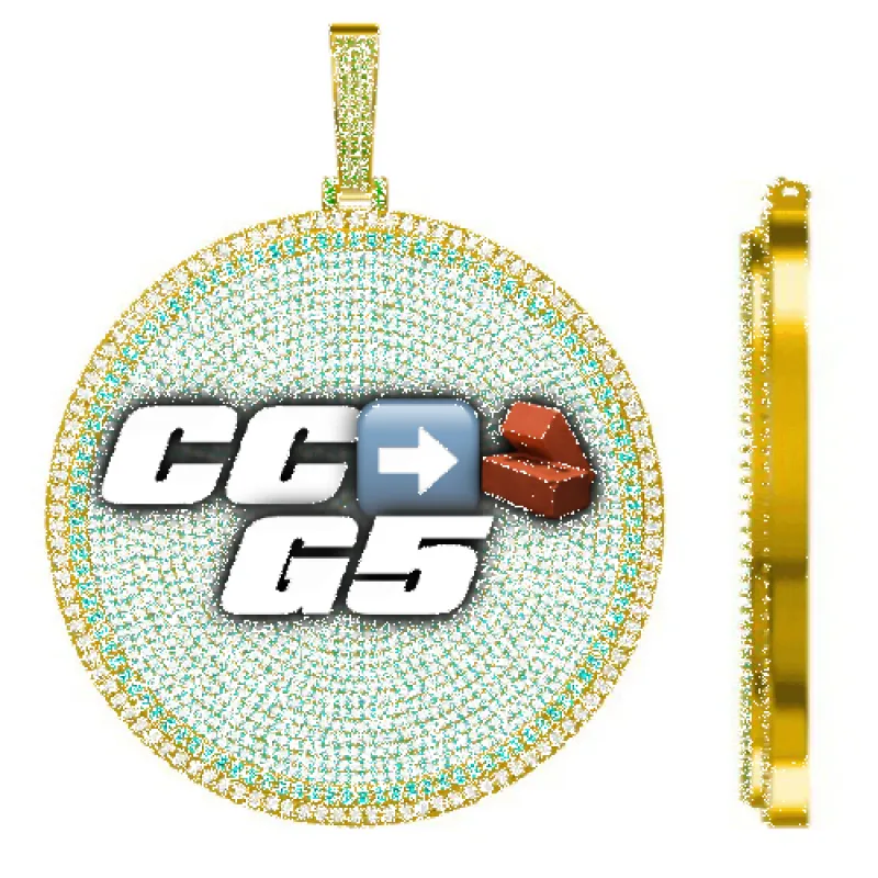 CUSTOM LETTER NECKLACE 3D BIG DISC sold by The GUU Shop