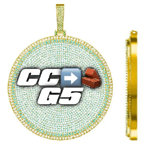 CUSTOM LETTER NECKLACE 3D BIG DISC sold by The GUU Shop