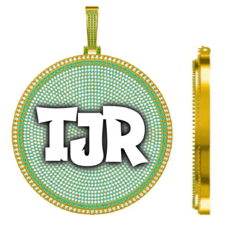 CUSTOM LETTER NECKLACE 3D BIG DISC sold by The GUU Shop